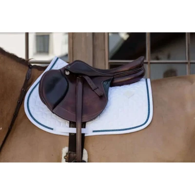 Afbeelding van Kentucky Zadeldekje Glitter Rope Springen Wit/Navy Full