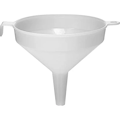 Afbeelding van Browin 350010 trechter Ø 10 cm alcoholtrechter capaciteit 220 ml voor het vullen van wijnflessen, bier, veilig materiaal, wit