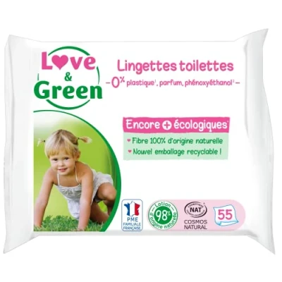 Afbeelding van Love &amp; Green Toiletdoekjes 55 Doekjes