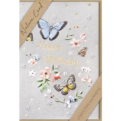 Afbeelding van bsb Verjaardagskaart Natuurkaart Duurzame verjaardagskaarten Met envelop voor vrouwen en mannen 11,5 x 17 cm