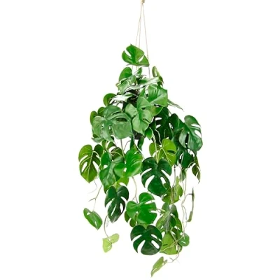 Afbeelding van Kunstmatige hangplant Splitphilo hangplanten in pot Bladslinger Monstera Exotische kamerplant Struik Zijden bloemen Decoratieve plant
