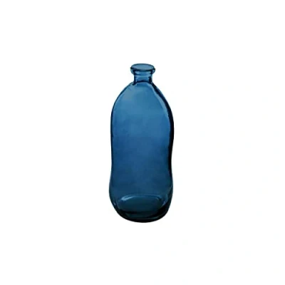 Afbeelding van Atmosphera bloemenvaas Pisa Organische fles vorm blauw transparant glas H36 x D15 cm