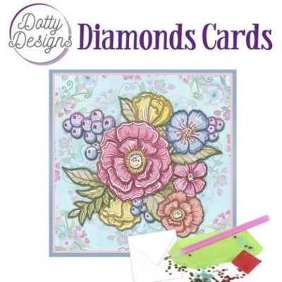 Afbeelding van Pastel Flowers Diamond Cards by Dotty Designs