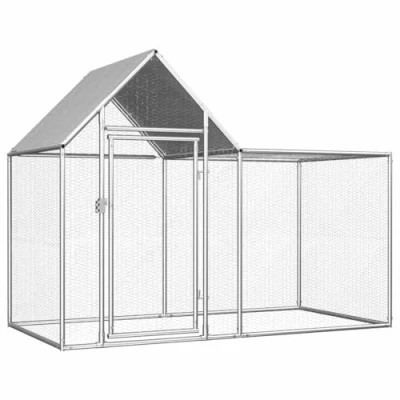 Afbeelding van vidaXL Kippenren 2x1x1,5 m gegalvaniseerd staal