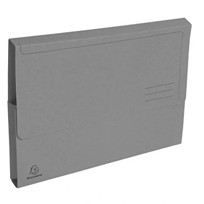Afbeelding van Exacompta 47678E verpakking met 50 snelhechters, 32 mm, Forever® 290 g/m², 100% gerecyclede en blauwe engel gecertificeerd, afmetingen: 24 x cm, voor A4 formaat, kleur: grijs