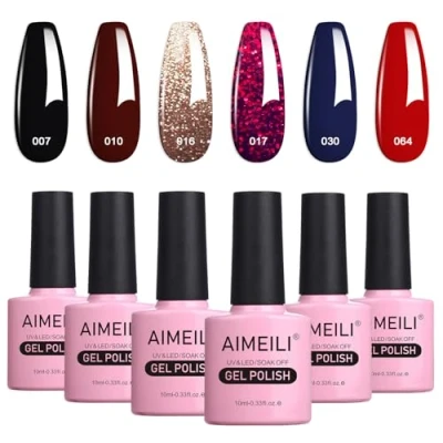 Afbeelding van AIMEILI uv Gel Nagellak Set Gellak Kleur Gelnagel Soak Off Polish Van 6 X 10 ml Gift Kit 21
