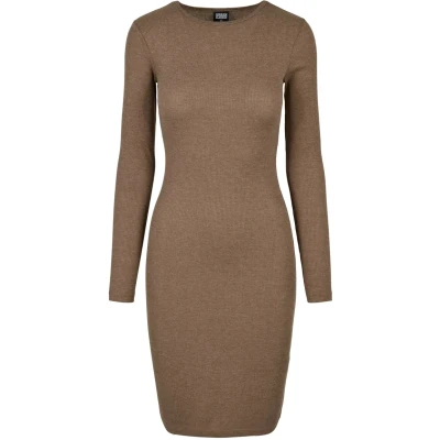 Afbeelding van Urban Classics Ladies RIB Dress Gebreide jurk, Dames, Maat: Medium, Darkkhaki