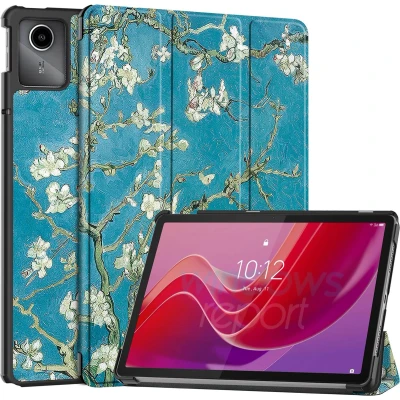 Afbeelding van iMoshion Tablet Hoes Geschikt voor Lenovo Tab M11 Design Trifold Bookcase Groen /Green Plant