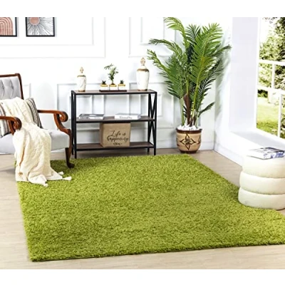 Afbeelding van SURYA Vloerkleed Woonkamer, Slaapkamer Zacht Hoogpolig Shaggy Tapijt LILLY Groen 120x170 cm