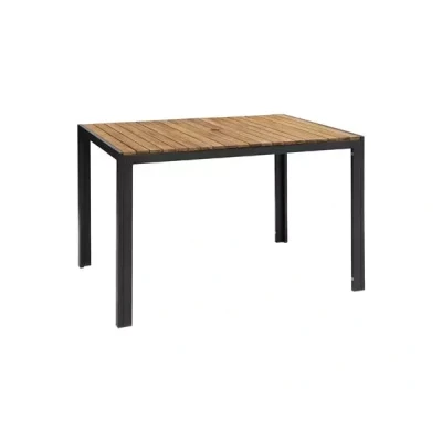 Afbeelding van Bolero rechthoekige stalen en acaciahouten tafel 120x80cm