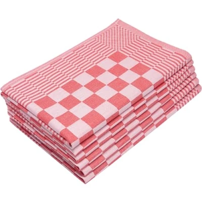Afbeelding van ZOLLNER 6 theedoeken, 65x65 cm, 100% katoen, 236 gsm, rood