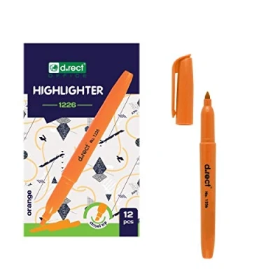 Afbeelding van D.RECT 1226 markeerstiften met wigpunt, oranje, 12 stuks