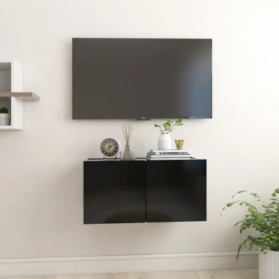 Afbeelding van Tv hangmeubel 60x30x30 cm zwart