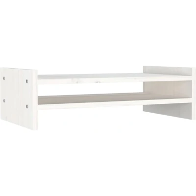 Afbeelding van Monitorstandaard 50x27x15 cm massief grenenhout wit