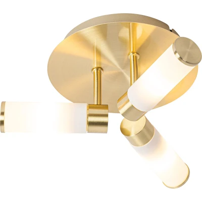 Afbeelding van QAZQA Moderne badkamer plafondlamp messing 3 lichts IP44 Bath