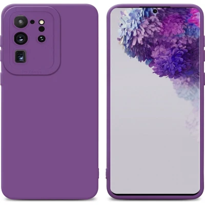 Afbeelding van Cadorabo Hoesje geschikt voor Samsung Galaxy S20 ULTRA in Fluid MAT PAARS Beschermhoes gemaakt van flexibel TPU silicone Cover Case