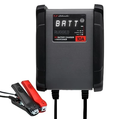 Afbeelding van Schumacher Rugged SPX 460 oplader en houder, automatisch opladen, intelligent, 12 V, 10 A, auto, boot, tractor, bestelwagen, camper, bumperbescherming, microprocessorbesturing