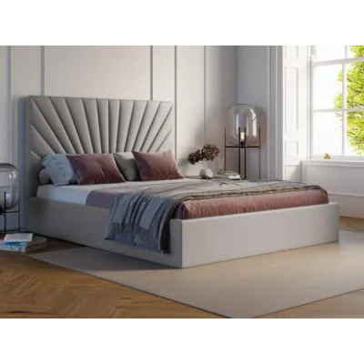 Afbeelding van Pascal Morabito Bed met opbergruimte 160 x 200 cm Stof Lichtgrijs RILIODA van L 173 H 120 D 214