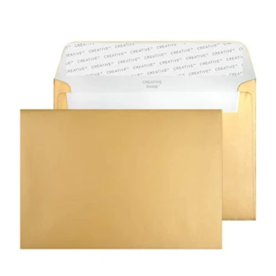 Afbeelding van Blake Creative Shine verzendtassen, zelfklevend, C6, 114 x 162 mm, 130 g/m², goudkleurig, 500 stuks