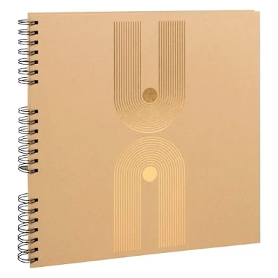 Afbeelding van Exacompta, Fotoalbum, Fotoalbum mit Spiralbindung, 60 Seiten schwarz, 32x32 cm, Graphik (32 x 32 cm)