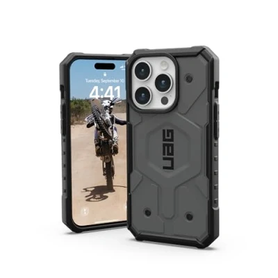 Afbeelding van Urban Armor Gear Pathfinder MagSafe Backcover Apple iPhone 15 Pro Zilver compatible