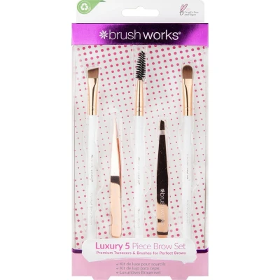 Afbeelding van Brushworks Luxury 5 Piece Brow Set White