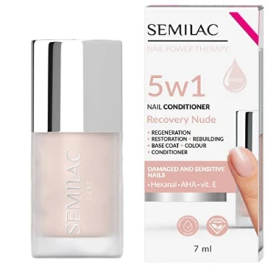 Afbeelding van Semilac 5 in 1 regeneratie nude nagelconditioner, 7 ml
