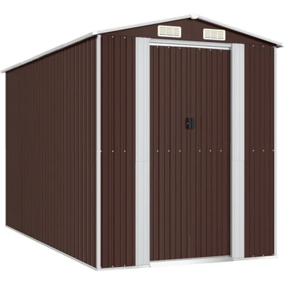 Afbeelding van VidaXL Tuinschuur 192x357x223 cm gegalvaniseerd staal donkerbruin