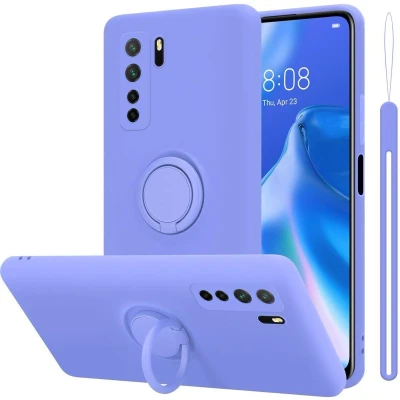 Afbeelding van Cadorabo Hoesje geschikt voor Huawei NOVA 6 SE / P40 LITE 7i in LIQUID LICHT PAARS Beschermhoes van flexibel TPU silicone Case Cover met ring
