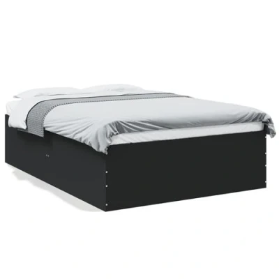 Afbeelding van vidaXL Bedframe bewerkt hout zwart 140x200 cm