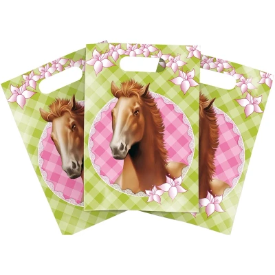 Afbeelding van Uitdeelzakjes Pink Pony Paarden 6 stuks
