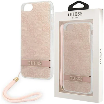 Afbeelding van Guess GUOHCI8H4STP iPhone SE 2022 / 2020 7/ 8 roze/roze hardcase 4G printband