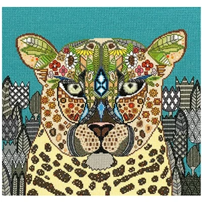 Afbeelding van Borduurpakket jewelled leopard om te borduren Bothy Threads xstu2