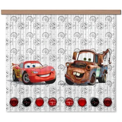 Image de Rideaux Cars Flash Mcqueen et Martin Disney Light : 180X160 cm