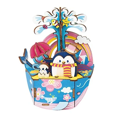 Afbeelding van Robotime Muziekdoos DIY 3D Ocean Park Houten Modelbouw