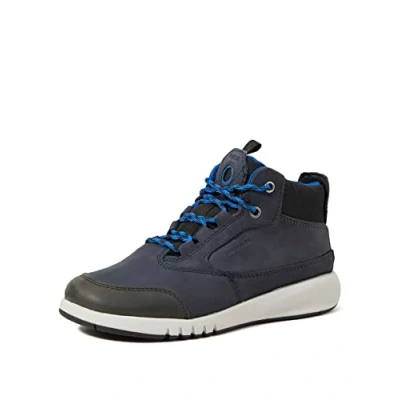 Afbeelding van Geox J Aeranter ABX Sneakers hoog voor kinderen, Maat: 34, Navy/royal Nubukleer/ textiel