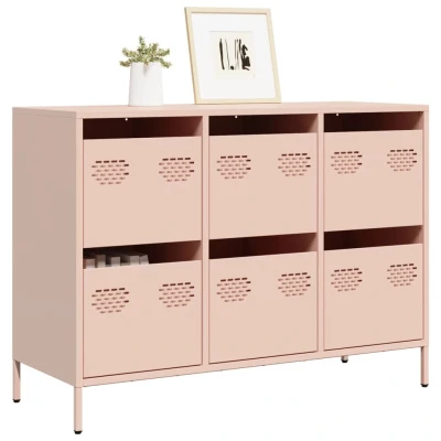 Afbeelding van Dressoir 101,5x39x73,5 cm koudgewalst staal roze
