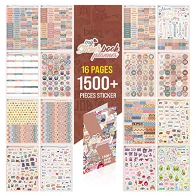 Afbeelding van colortouch Planner stickers 1500 stuks maandelijks, wekelijks, dagelijks scrapbook accessoires voor kalender, planner, organizer, agenda, dagboek, seizoensgebonden