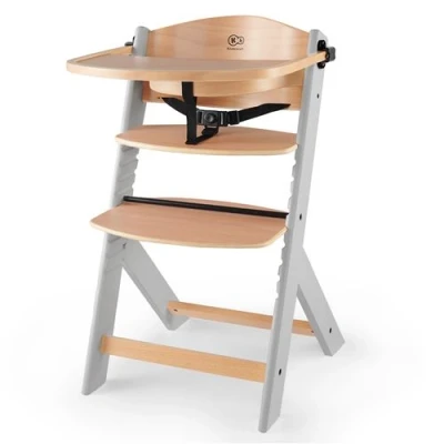 Image de Kinderkraft Chaise haute Enock 2 en 1 Bois et Gris
