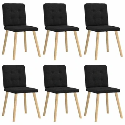 Image de vidaXL Chaises à manger lot de 6 noir tissu3315440