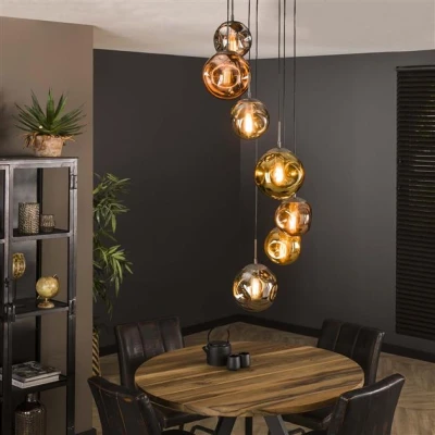 Afbeelding van Hoyz Hanglamp 7L Getrapt Stellar Oud Zilver