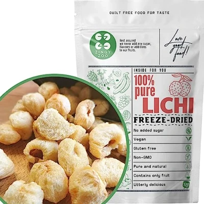 Afbeelding van Gevriesdroogde Lychee 100% Natural Freeze Dried Fruit Lichi Gedroogde Litschi Droogfrüchte Gefriergetrocknet Natuurlijke Fruitsnack ZingyZoo