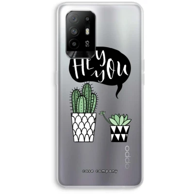 Afbeelding van Case Company® hoesje geschikt voor Oppo A94 5G Hey you cactus Soft Cover Telefoonhoesje Bescherming aan alle Kanten en Schermrand