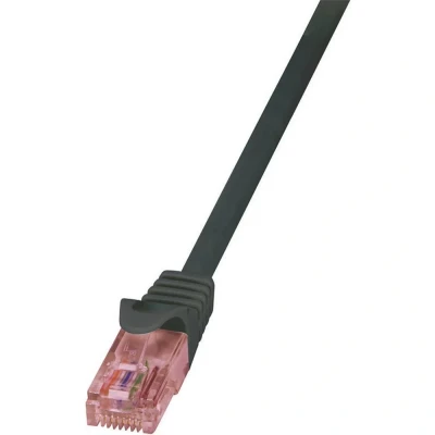 Afbeelding van LogiLink CQ2013U RJ45 Netwerkkabel, patchkabel CAT 6 U/UTP 0.25 m Zwart Vlambestendig, Snagless 1 stuk(s)