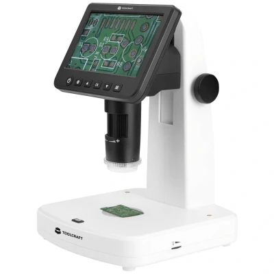 Afbeelding van Toolcraft TO 9076404 12,7 cm (5 inch) digitale LCD microscoop met polarisator 300 x Opvallend licht, Doorvallend licht