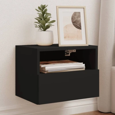 Afbeelding van Tv wandmeubel 40x30x30 cm bewerkt hout zwart