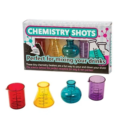 Afbeelding van Funtime Gifts Set van 4 kunststof glazen met chemiemotief, meerkleurig