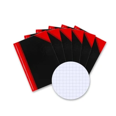 Afbeelding van Bantex China schetsboek, A6, wit, houtvrij papier, 96 pagina&#039;s, zwart/rood, geruit, 100302816