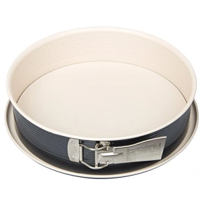 Afbeelding van Zenker Springvorm crème zwart met 1 basis, roestvrij staal, grijs/beige, diameter 26 cm