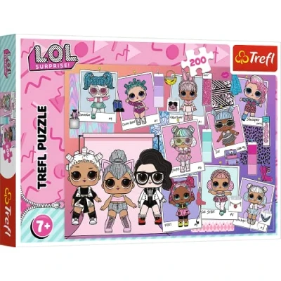 Afbeelding van Trefl L.O.L. Surprise, schattige poppen puzzel 200 elementen kleurrijke puzzels voor kleine fans van L.O.L., creatief entertainment, plezier kinderen vanaf 7 jaar